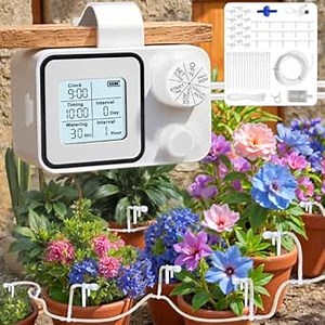 Automatic Plant Waterer Indoor Self Watering System, Plant Watering Devices, Automatic Watering System for 15 Potted Plants with Programmable Water Timer, Plant Watering System for Vacation