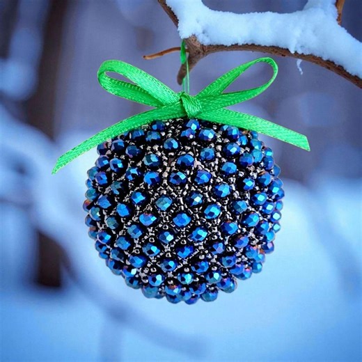 Christmas Ball Ornament Beading Tutorial: DIY Beading Pattern (PDF) - Etsy UK