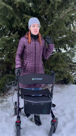 Ariel 🐸💕 on Instagram: "As a lifelong Midwest girly, winter got a lot harder for me after I became disabled and chronically ill. The cold triggers my flareups and navigating the ice and snow got more challenging and more dangerous. 🥶 I am so grateful for @elenker_official for sending me this all-terrain rollator! Being able to safely and comfortably walk through snow is a game changer but I’m also excited to go explore more of the outdoors when the weather warms up!! 