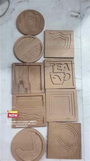3D wooden tea coaster