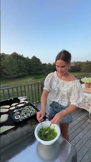 Grilled Oysters with Green Garlic Butter, by @WishboneKitchen