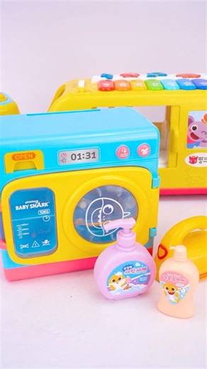 Pinkfong Baby Shark Talking Washing Machine Playset ASMR Unboxing Miniature | Satisfying Toy Play