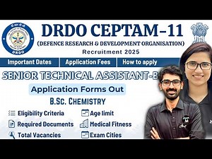 DRDO CEPTAM 11 Recruitment 2025 full details | Syllabus | Apply online | How to apply |BSc Chemistry