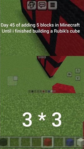 Day 45 of adding 5 blocks in minecraft until i build a Rubik's cube