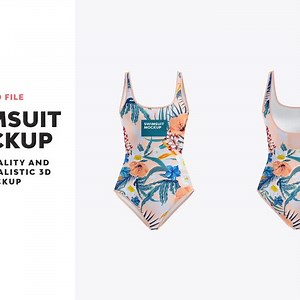 Swimsuit Mockup: Tropical Floral One-piece (digital Download PSD Template) - Etsy UK