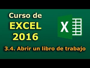Excel 2016 Course. 3.4. Opening a workbook.