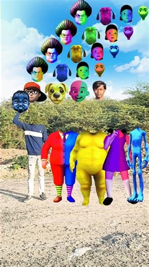 super Domi to cosita alien, scary teacher & dancing dog 🐶- Correct head matching gameMagic video#vfx