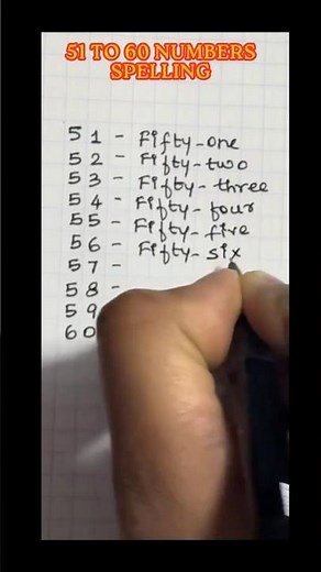 Numbers 51 to 60✍️ Master writing #english Learn with Pen