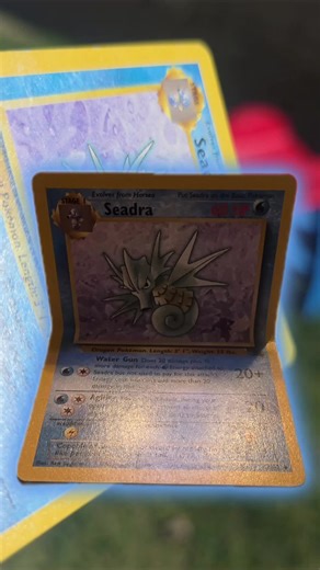 Bent in half? No problem! Day 4 of fixing every Pokémon in a card: Seadra #pokemon #tcg #pokemoncards #psa #restoration
