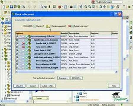 Checking in an Assembly - SOLIDWORKS PDMWorks Tutorial