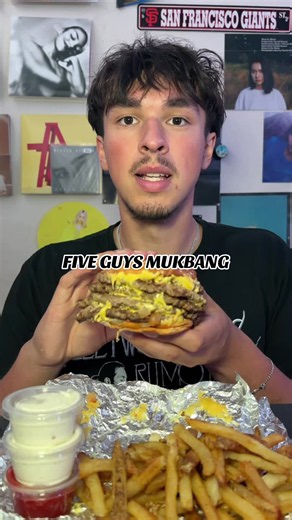 Five Guys patty melt with 5 patties — Five Guys mukbang