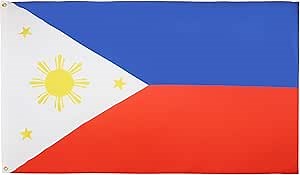 AZ FLAG - Philippines Flag - 2x3 Ft - 100D Polyester Filipino Banner with Two Metal Grommets - Fade Resistant - Vivid Colors - 2' x 3' Feet - 90x60 Cm