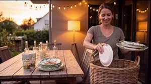 250 Pieces Rustic Wood Grain Party Tableware Set - Disposable Paper Plates, Cups & Napkins for 50 Guests - Lumberjack, Farmhouse, Camping, Forest Theme Birthday Decorations(Grey)