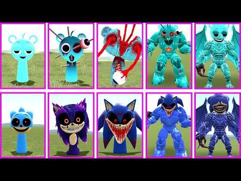 ALL SPRUNKI SKY VS SONIC EXE CURSED WHO IS STRONGEST GIANT BATTLE COMPARISON