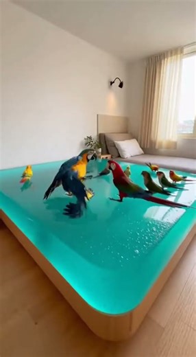 Parrots Discover a Jelly Bed for the First Time — FUNNIEST Thing Ever 🤣”