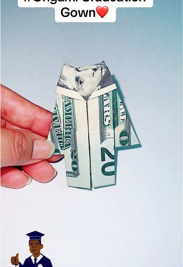 Origami Graduation Gown Tutorial with a Bill