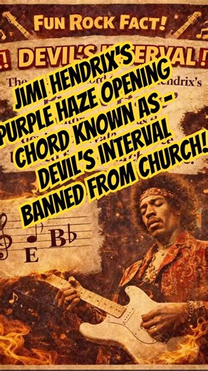 ‼️Devil's Interval‼️Opening chord to Jimi Hendrix's-Purple Haze is a tritone, once banned in church!