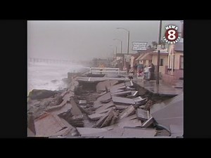 Oceanside, California battered by stormy weather in 1980