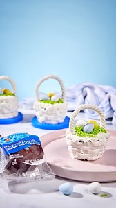 These Drake’s® Cakes Yankee Doodle Easter Basket Cakes are a delicious dessert the whole family will love! For full recipe and instructions, follow the link below. #drakes #drakescakes https://www.drakescake.com/recipes | Drake's Cakes