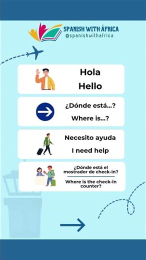 Spanish survival guide - aeropuerto #learnspanish #spanishfortravel #learnspanishonline