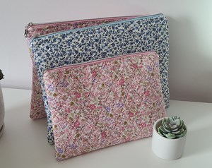 Floral Quilted Laptop Sleeve: Padded Cotton Case - Etsy