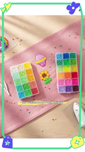 DIY Fusion Bead Refill Pack, Bead Assortment, 2.6mm Basic Color Melt Beads Supplement, Perfect for DIY Crafts and Jewelry Making