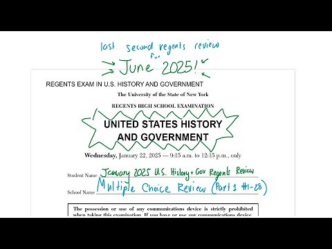 January 2025 United States History and Government Regents Review