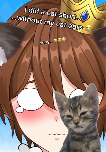 catboy… with no ears!?!? 😭💙 sorry! 😭 #vtuber #meme #cat #femboy #anime