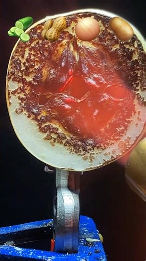 vegetable slides dehydrated with direct gas flame #experiment #asmr #satisfying