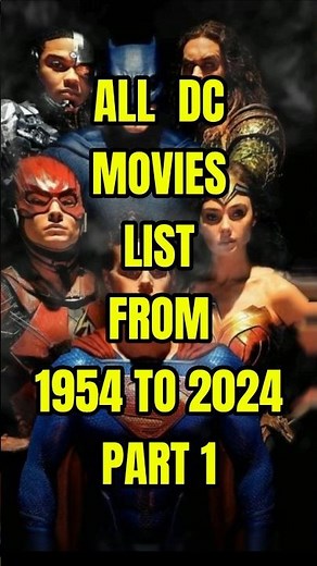 All DC movies list from 1954 to 2024 #shorts #dc #top20