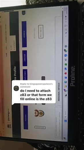 Replying to @kingsqueenspalace Print the Z83, sign it with a pen, scan it as a high-quality PDF, and upload it along side and updated cv