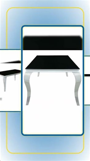 Belt Black and Mirrored Dining Table