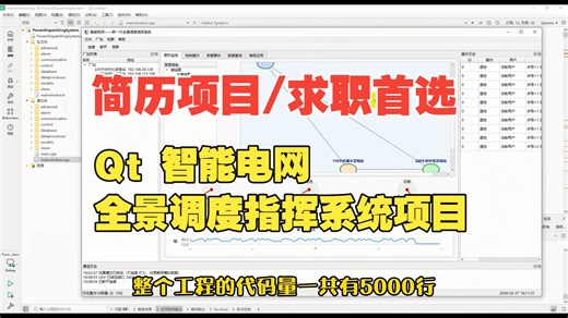 简历项目 / 求职首选！C++ Qt 智能电网全景调度指挥系统项目
