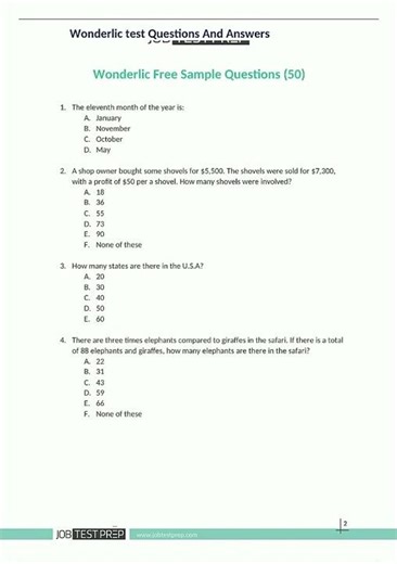 Latest Wonderlic Sample Test 28 Questions and answers1690 video