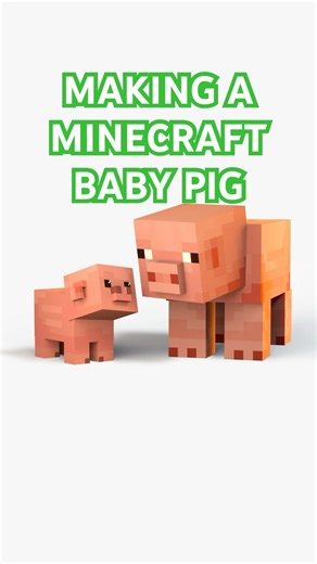 3D Minecraft baby pig! #minecraft #3d
