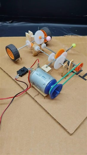 Manual Transmission System using DC Motor & Gears 🛠️" #diy #shorts #dcmotor #tech #automobile