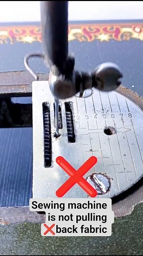 Sewing machine is not pulling fabric back what to do😱✅ #sewing #sewingtipsandtricks #shortsvideo