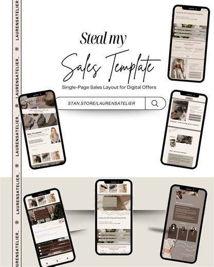 Single-page Sales Page Template for Digital Products | Clean Sales Layout | Canva Pro Editable - Etsy