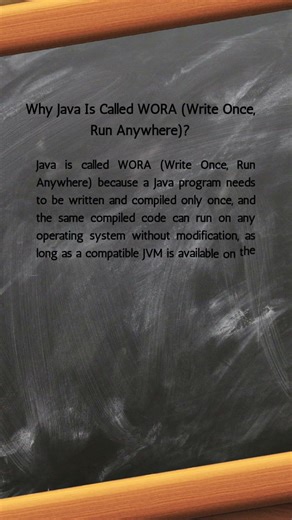 Why Java Is Called WORA Write Once, Run Anywhere?