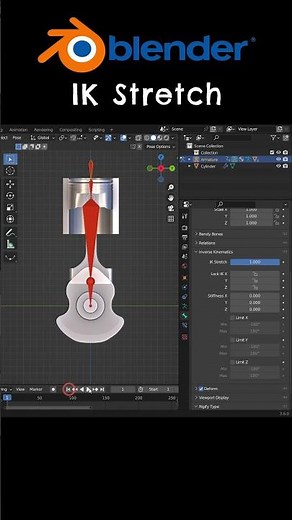Blender IK Stretch #blenderanimation #blender3d#shorts