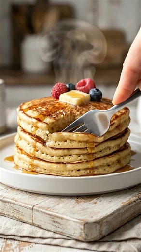 Flourless Banana Oat Pancakes #shorts