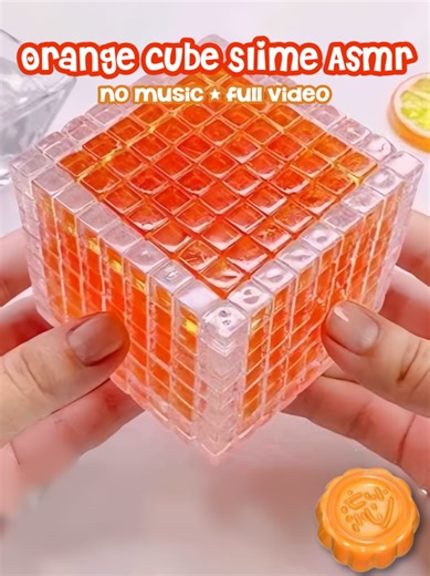 Relaxing Orange Cube Slime ASMR Video