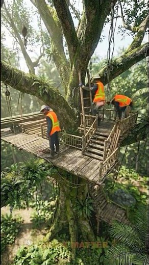 House build on a tree | #yshorts #viral #ai