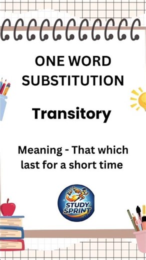 One Word Substitution | Transitory Made Easy