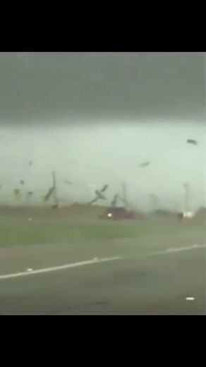 Chevy Truck drives off after flipping in Tornado 🌪 in Texas #tornado #chevy #chevrolet #pickup