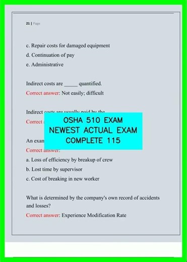 OSHA 510 EXAM NEWEST ACTUAL EXAM COMPLETE 115 video