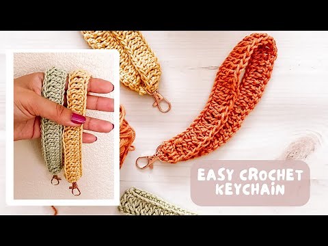 Easy Crochet Wristlet | Crochet Keychain Tutorial | Crochet Strap Pattern
