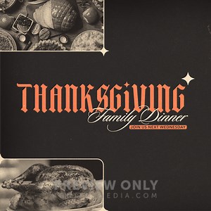 Thanksgiving Family Dinner - Social Media Graphics