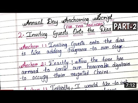 Annual Day Anchoring Script | Inviting Guests Onto the Dias Script for Two Anchors | Annual Day