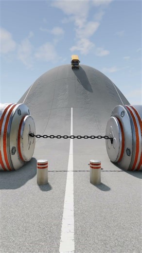 Chained Hydraulic Press vs Schoolbus #beamngdrive